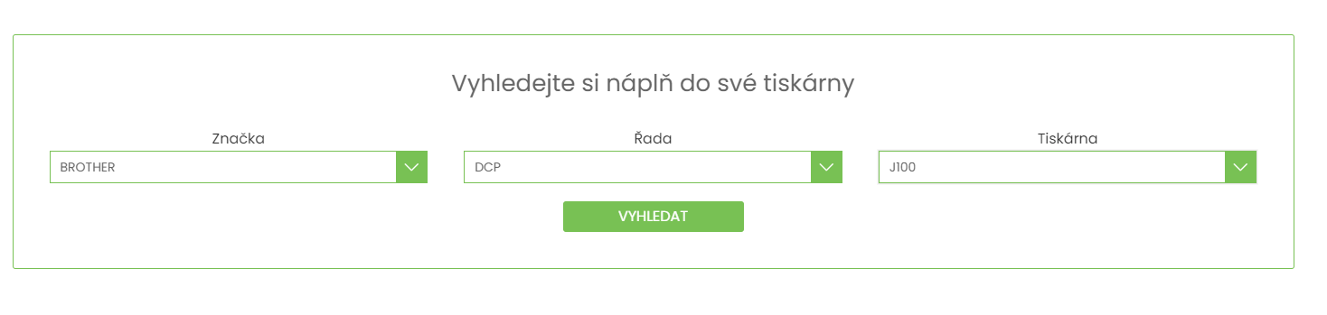 Vyhledávač náplní do tiskáren